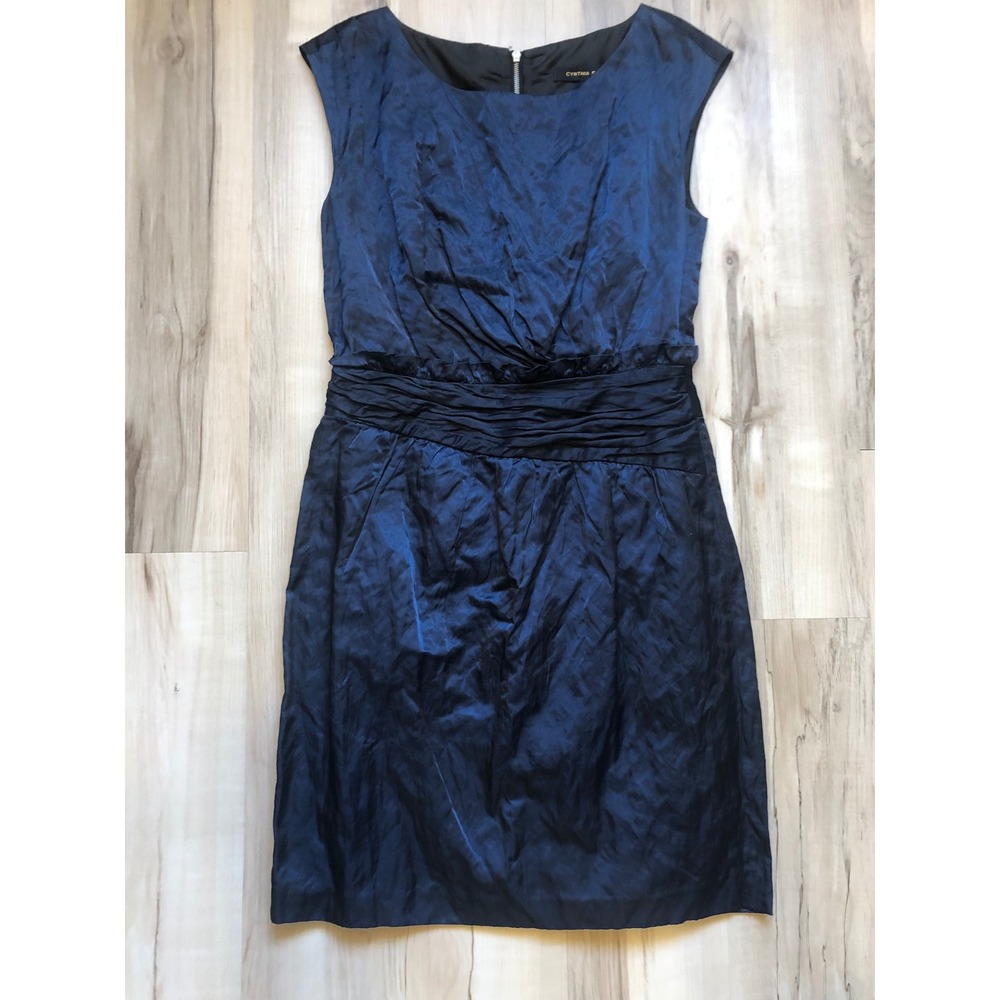 ✨$12 Clear Out ✨ Cynthia Steffe Navy Blue Metallic Cocktail Dress 2 Sleeveless